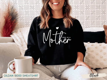 Tired As A Mother Shirt, Tired Moms Club Sweatshirt, Tired Mama, Mom Shirts, Mom Gifts, Mama Sweatshirt, Funny Mom Gift - Mardonyx Sweatshirt S - Sweatshirt / Pink