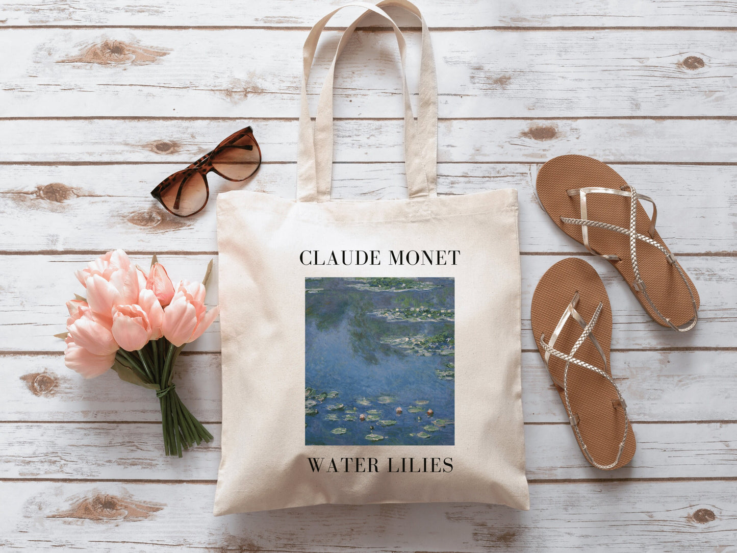 Claude Monet Water Lilies Tote Bag, Art Tote Bag, Monet Gift, Aesthetic Tote Bag