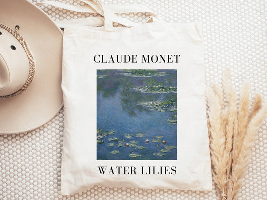 Claude Monet Water Lilies Tote Bag, Art Tote Bag, Monet Gift, Aesthetic Tote Bag