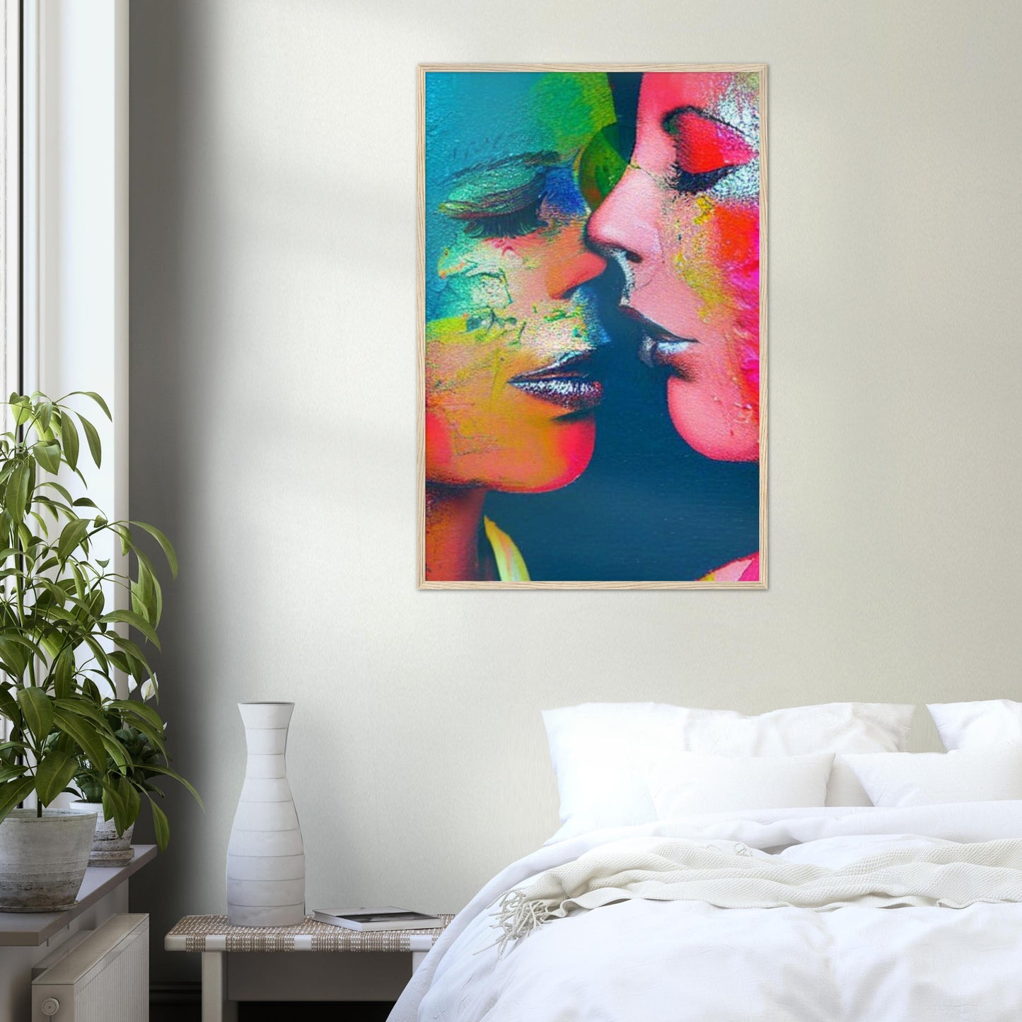 Rainbow Kiss: A Celebratory Portrayal of Love and Connection, Lesbian Art, Lesbian Gifts, Gay Pride