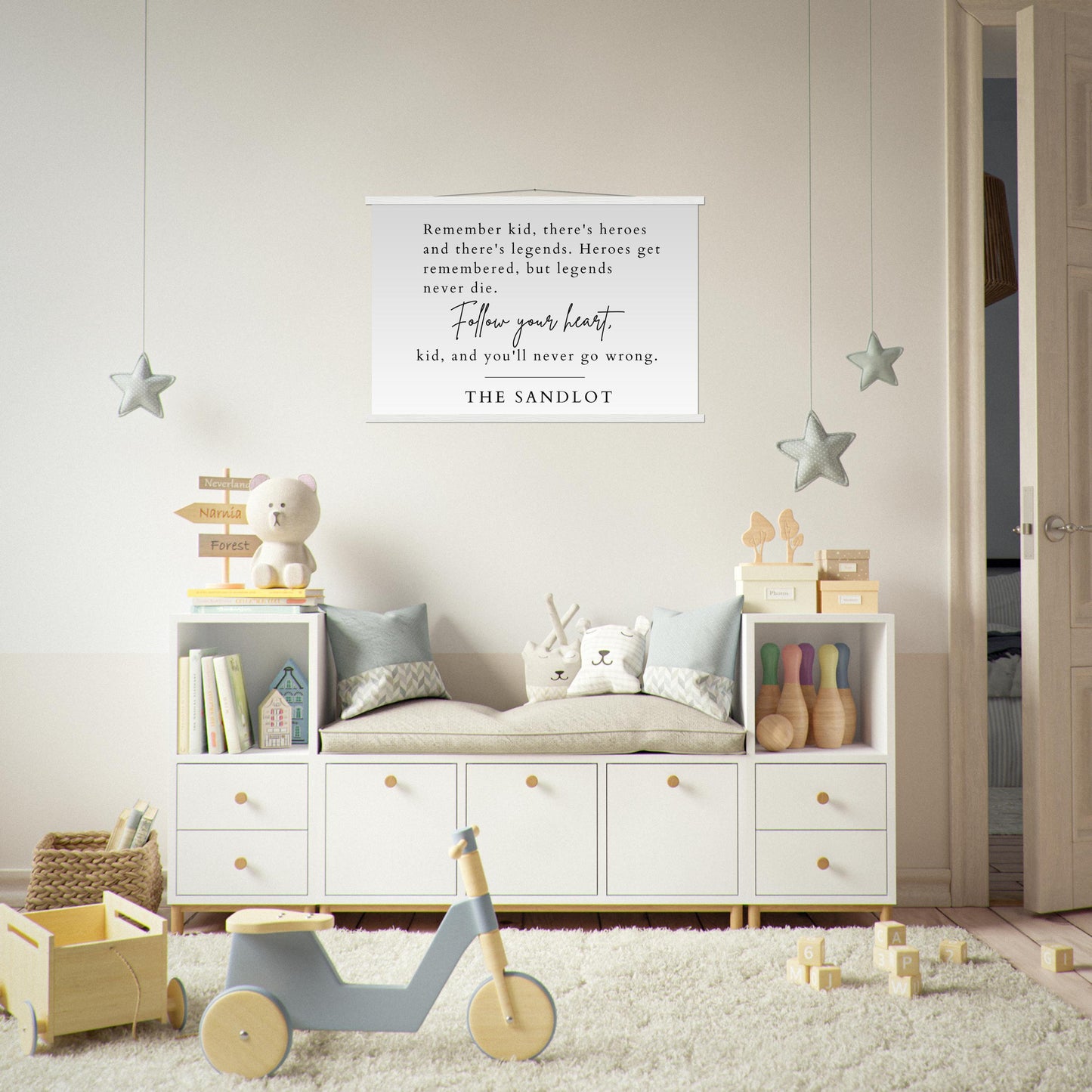 Sandlot Framed Nursery Print, Sandlot Wood Sign, Boy Bedroom Decor, Nursery Decor, Inspirational Nursery Quote