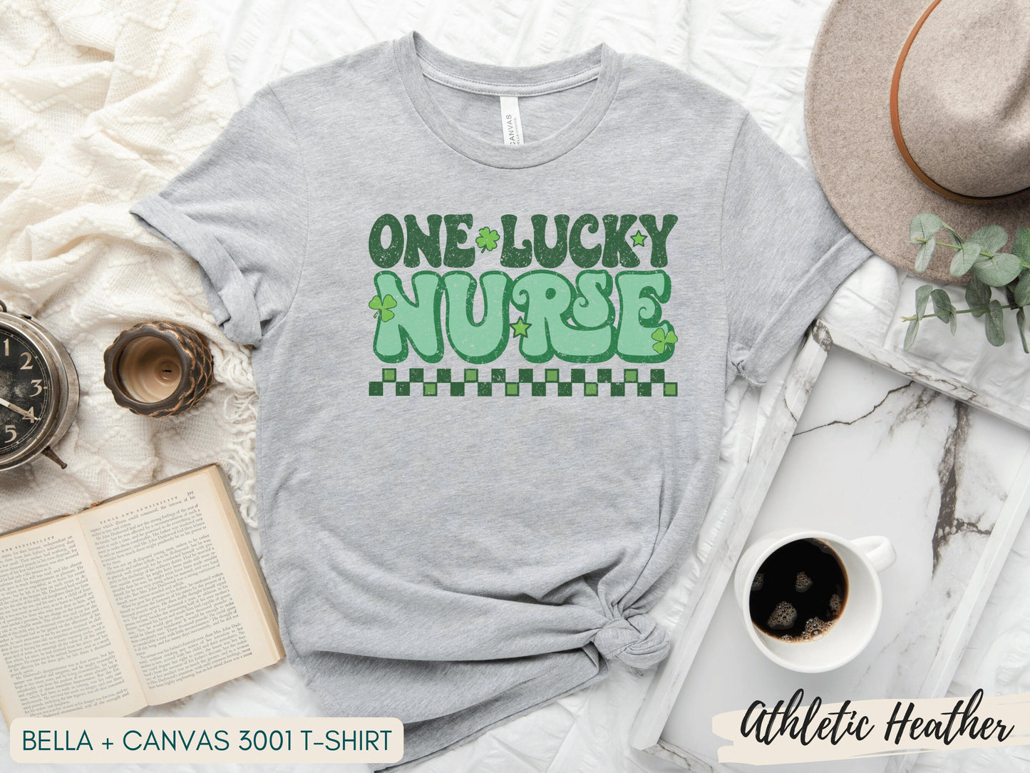 Nurse St Patricks Day Shirt, St Patricks Day Lucky Nurse Shirt, Nurse Lucky Green Shamrock, Retro Nurse Shirt