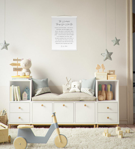 The Wonderful Things You Will Be Framed Poster, Nursery Quote Print, Literature Poster, Nursery Decor, Kids Room Art,
