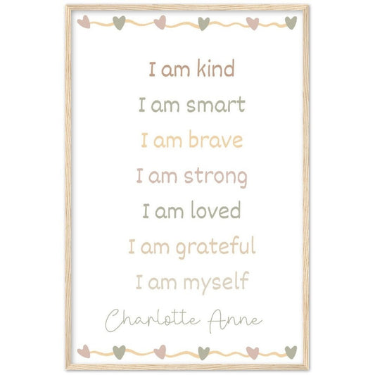 Affirmations Walls Art For Child, Kids Room Wall Decor, Girls Positive Affirmation Poster, Wall Art for Kids