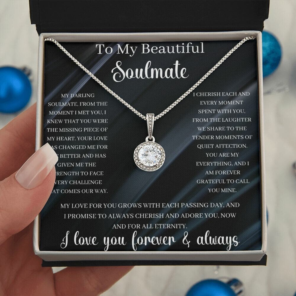 Soulmate Eternal Love Necklace,Gift for Her, Girlfriend Anniversary Gift,Wedding,Valentine, Birthday, Romantic Gift for Her