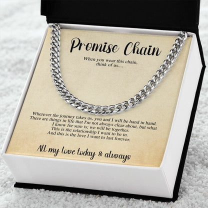 Promise Chain, Gift for Him, Cuban Link Chain, Cuban Chain Necklace, Thick Chain Necklace, Promise for Him, Chain for Him, Boyfriend Chain