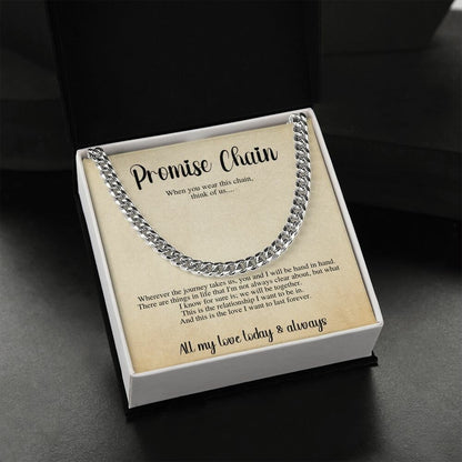 Promise Chain, Gift for Him, Cuban Link Chain, Cuban Chain Necklace, Thick Chain Necklace, Promise for Him, Chain for Him, Boyfriend Chain