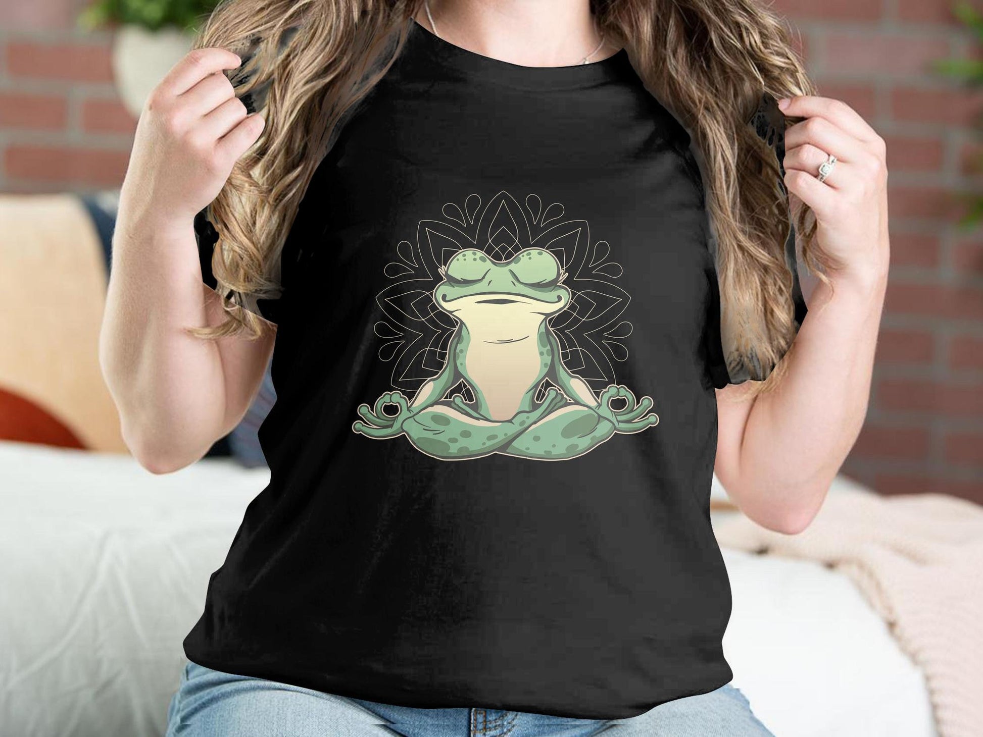 Frog Yoga Shirt, Funny Froggy Shirt, Cottagecore Froggy Tee, Toad Shirt, Frog Lover Shirt, Frog Lover Gift, Yoga Lover Gift - Mardonyx T-Shirt