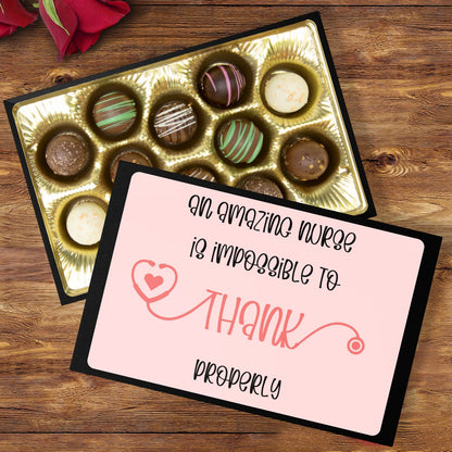 Nurse Thank You Gift, Personalized Chocolate Box Gift, Chocolate Truffles, Nurse Appreciation Gift, Nurse, Medical Thank You Gifts