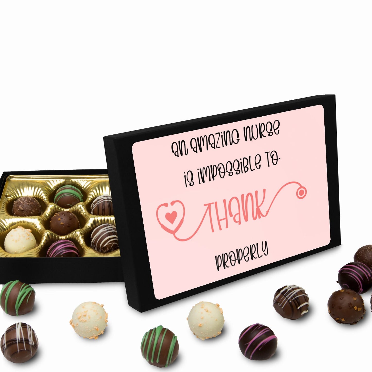 Nurse Thank You Gift, Personalized Chocolate Box Gift, Chocolate Truffles, Nurse Appreciation Gift, Nurse, Medical Thank You Gifts