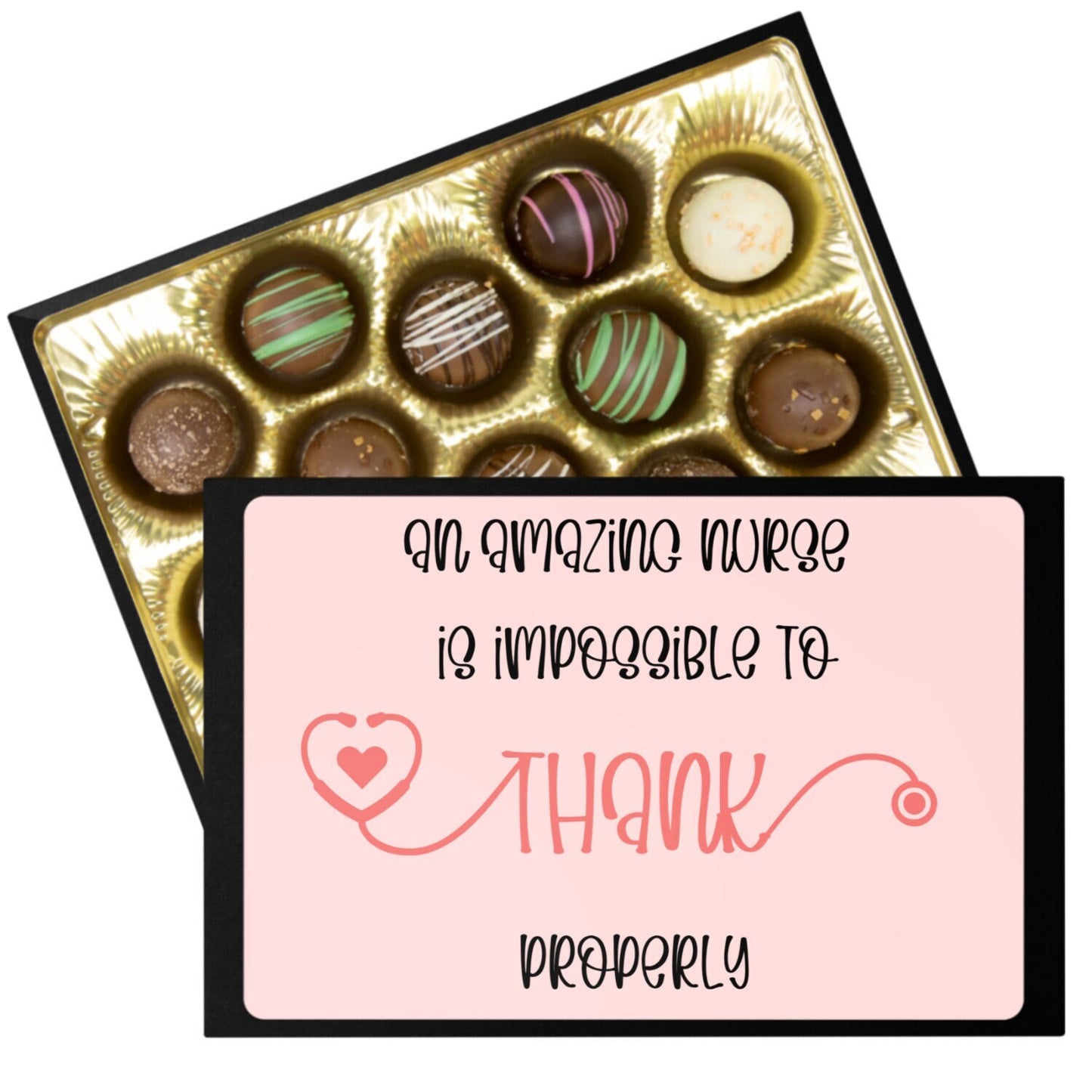 Nurse Thank You Gift, Personalized Chocolate Box Gift, Chocolate Truffles, Nurse Appreciation Gift, Nurse, Medical Thank You Gifts