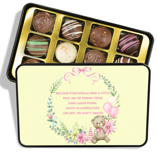 Chocolate Truffles Doula Gift, Midwife Gift, Postpartum Doula, Gift for Doula, Nurse Midwife Gift, Chocolate Box