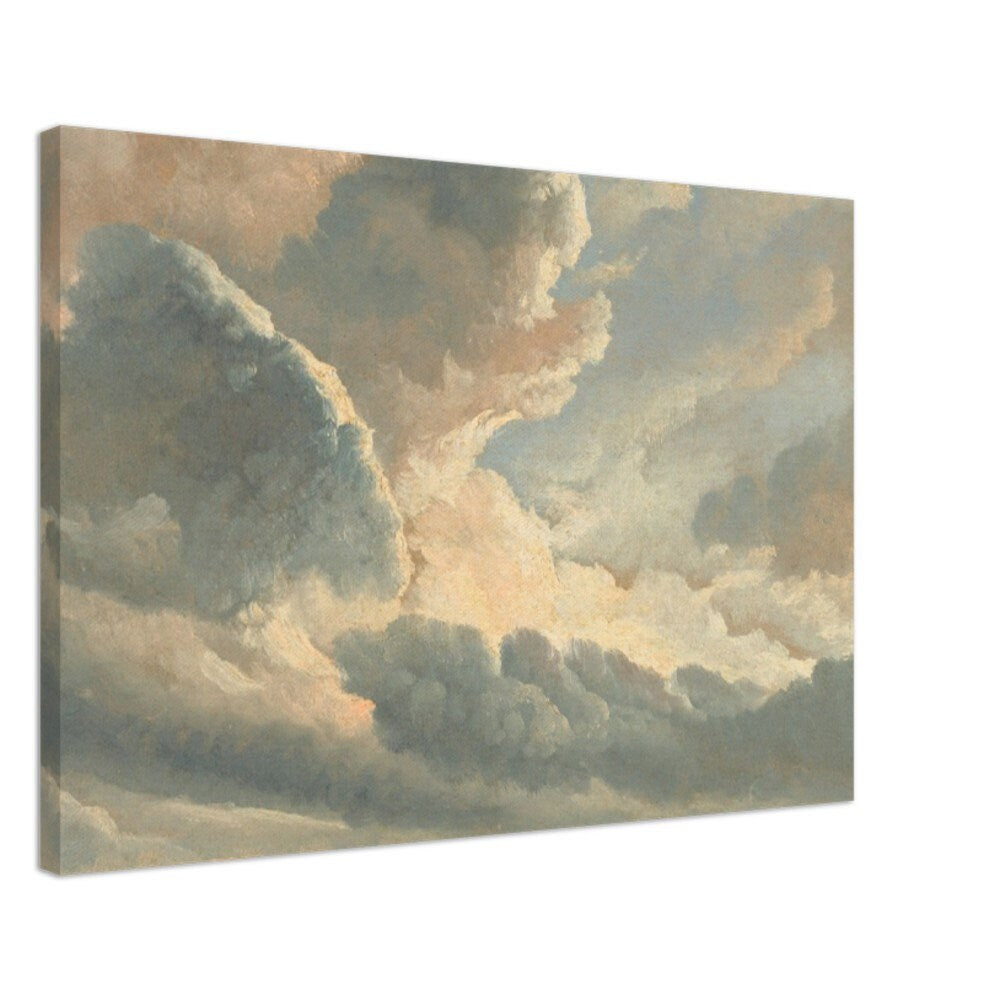 Vintage Wall Decor Canvas Print, Large Cloud Painting, Impressionist Art, Extreme Weather Decor