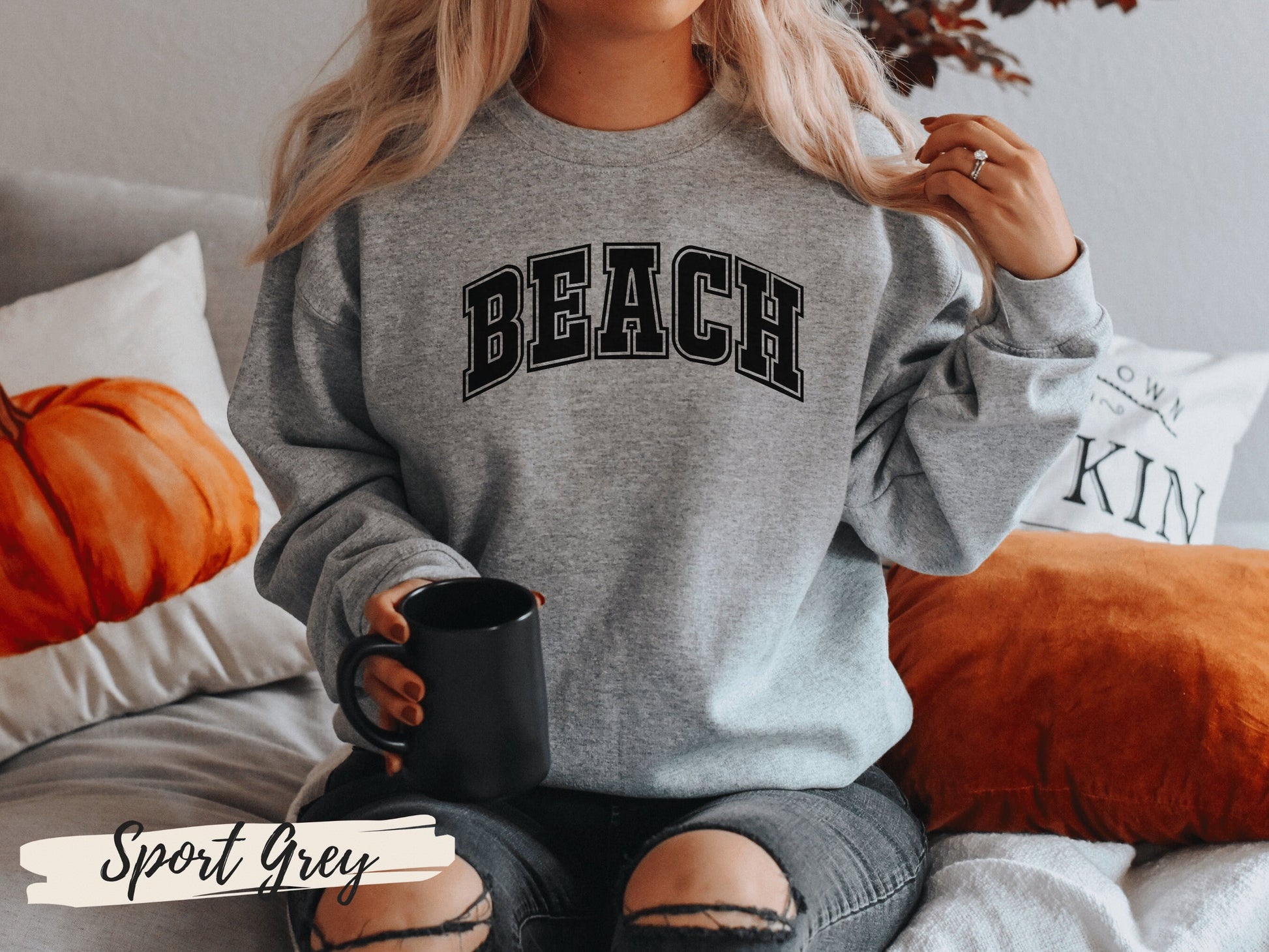 Beach Sweatshirt, Beach Sweater - Mardonyx Sweatshirt Navy / S