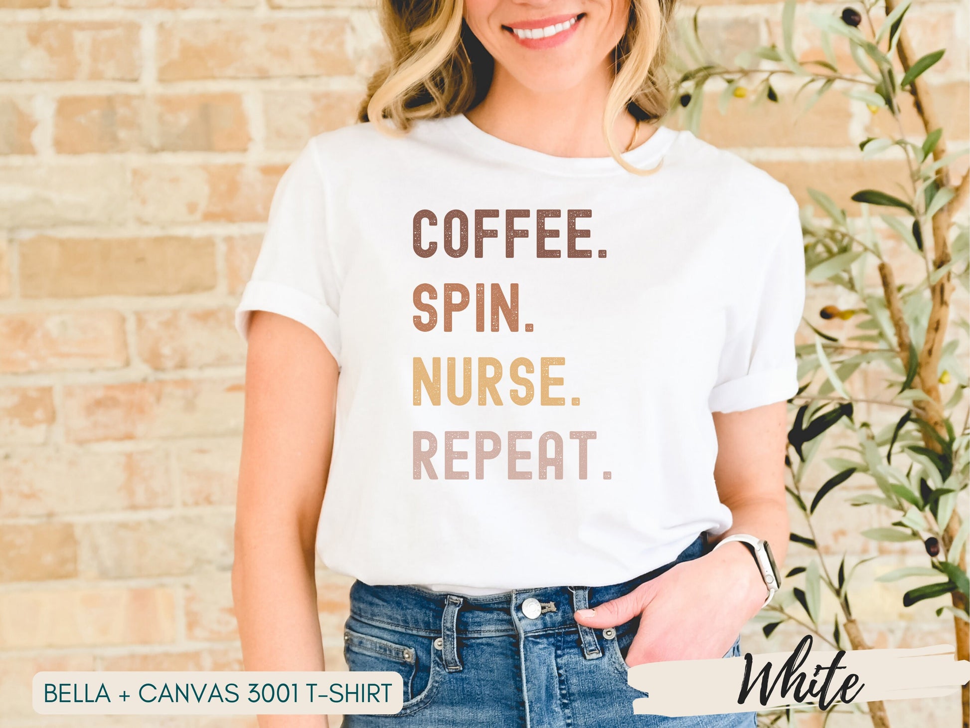 Coffee Spin Nurse Repeat Shirt - Grunge Fonted Retro Colors, Short Long Sweatshirt Style, Perfect for Nurses and Coffee Lovers - Mardonyx Sweatshirt