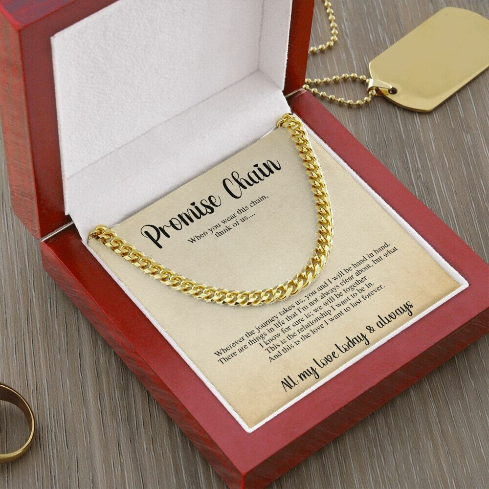 Promise Chain, Gift for Him, Cuban Link Chain, Cuban Chain Necklace, Thick Chain Necklace, Promise for Him, Chain for Him, Boyfriend Chain