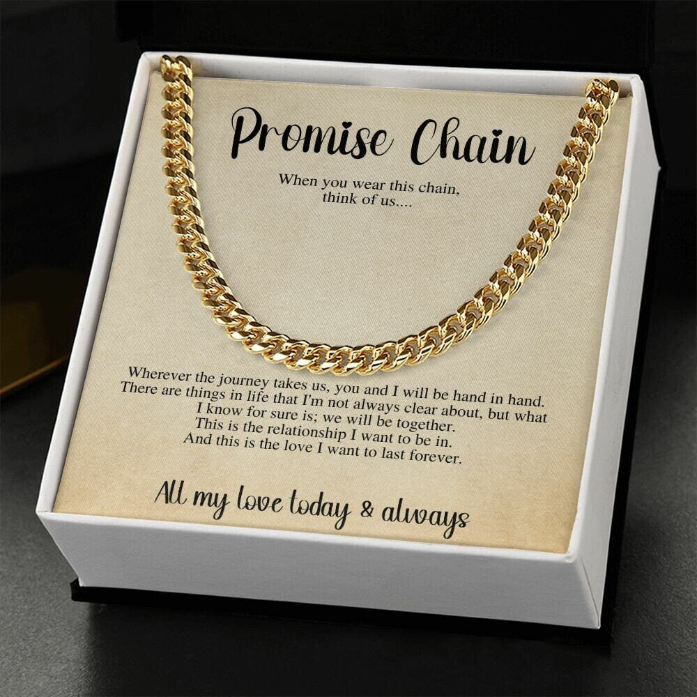 Promise Chain, Gift for Him, Cuban Link Chain, Cuban Chain Necklace, Thick Chain Necklace, Promise for Him, Chain for Him, Boyfriend Chain