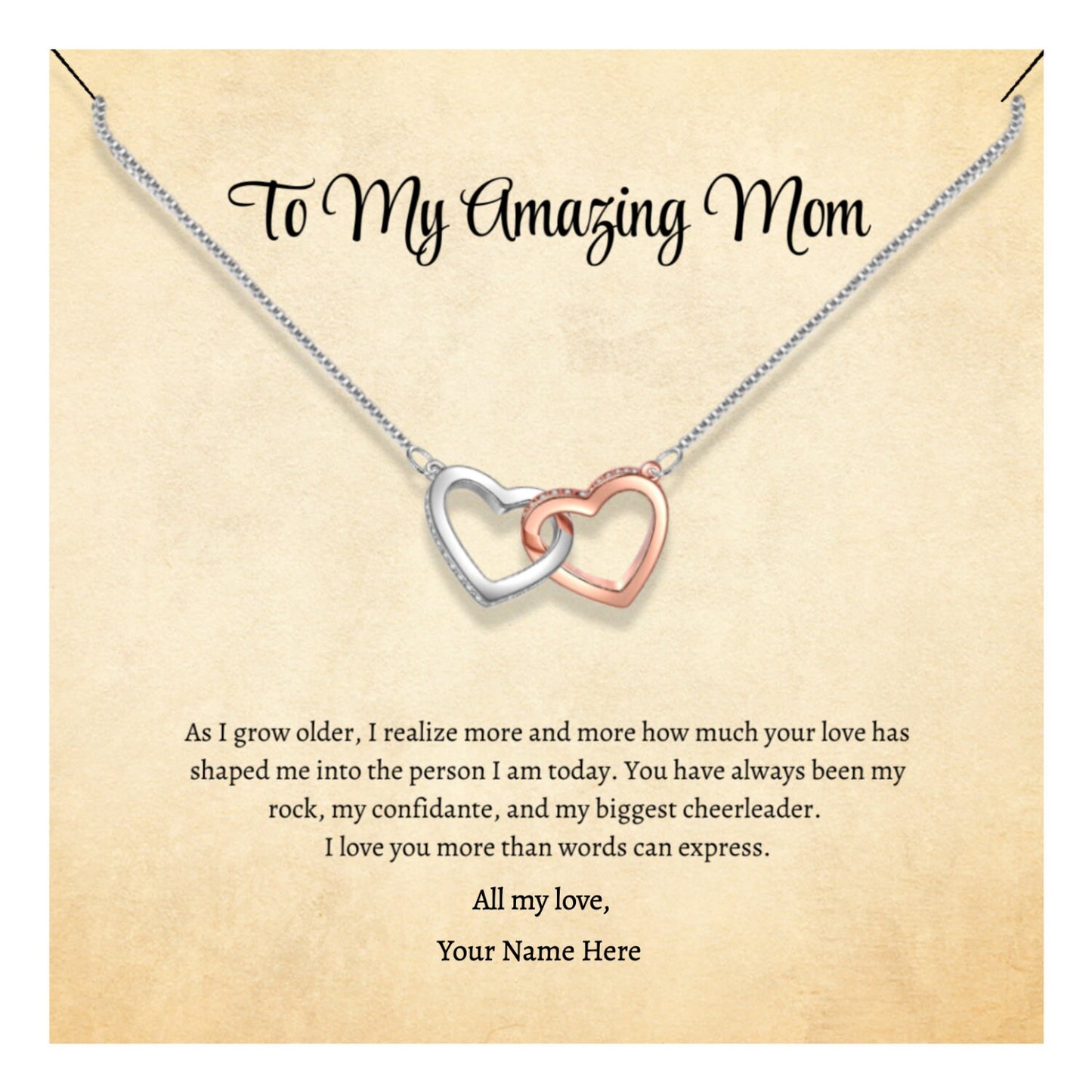 Necklace for Mom, Mom Necklace, Gift for Mom, Mama Necklace, To My Mom Necklace, Mommy Necklace, Necklace with Message Card