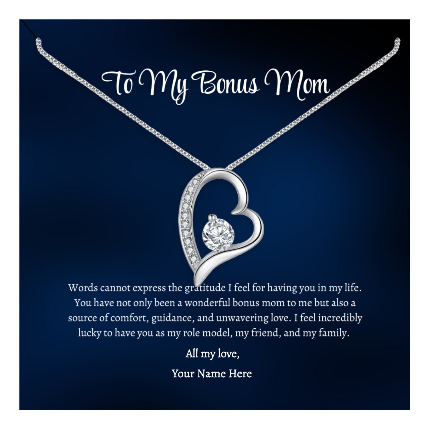 Bonus Mom Necklace, Bonus Mom Gift, Step Mom Gift, Second Mom Gift, Stepmom Wedding Gift from the Groom, Bonus Mom Gift from Bride - Mardonyx Jewelry