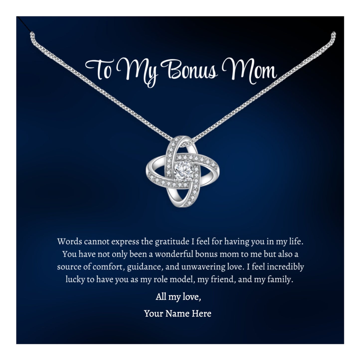 Bonus Mom Necklace, Bonus Mom Gift, Step Mom Gift, Second Mom Gift, Stepmom Wedding Gift from the Groom, Bonus Mom Gift from Bride