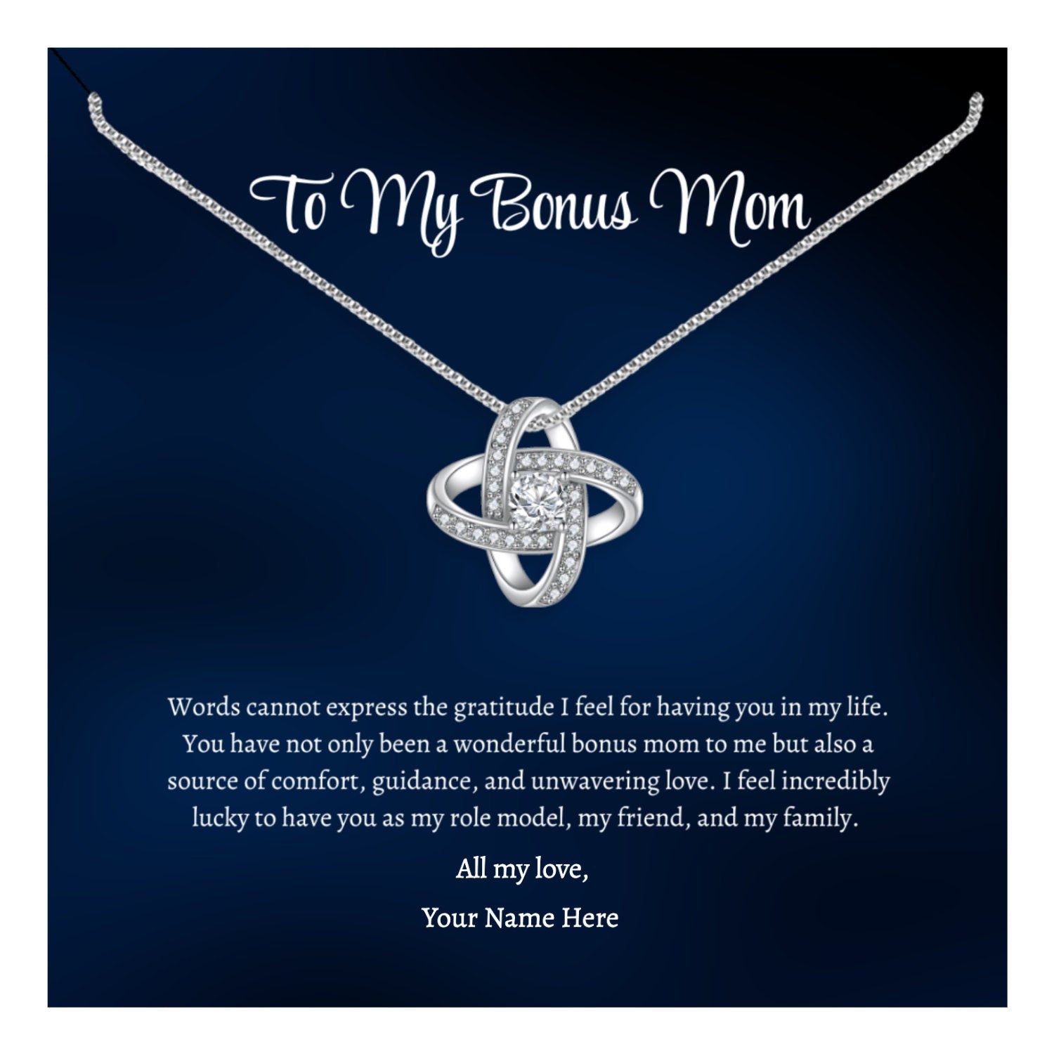 Bonus Mom Necklace, Bonus Mom Gift, Step Mom Gift, Second Mom Gift, Stepmom Wedding Gift from the Groom, Bonus Mom Gift from Bride - Mardonyx Jewelry