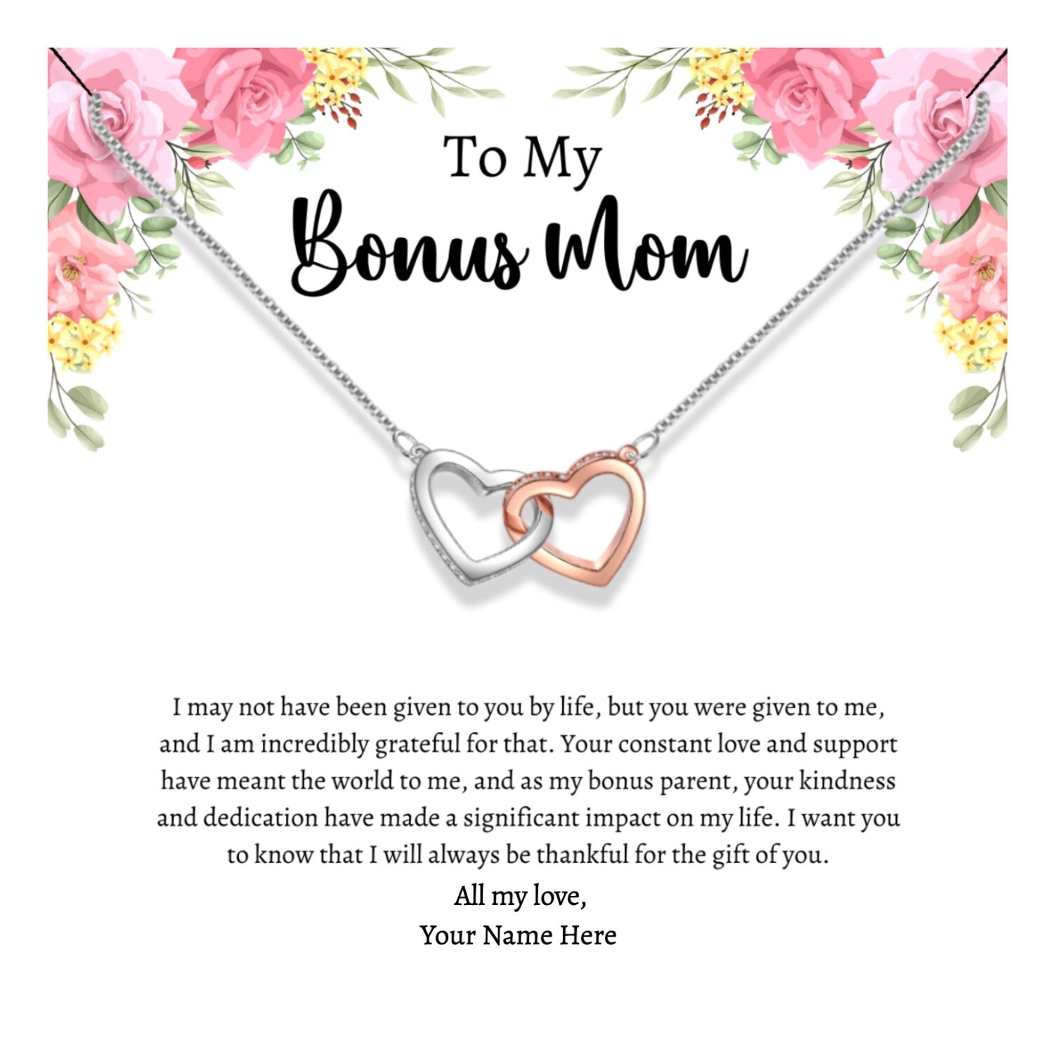 Bonus Mom Gift From Bride, Stepmom Wedding Gift From The Groom, StepMom Necklace, Bonus Mom Necklace, Bonus Mom Wedding Gift, Bonus Mom Gift - Mardonyx Jewelry Enchanting Ribbon