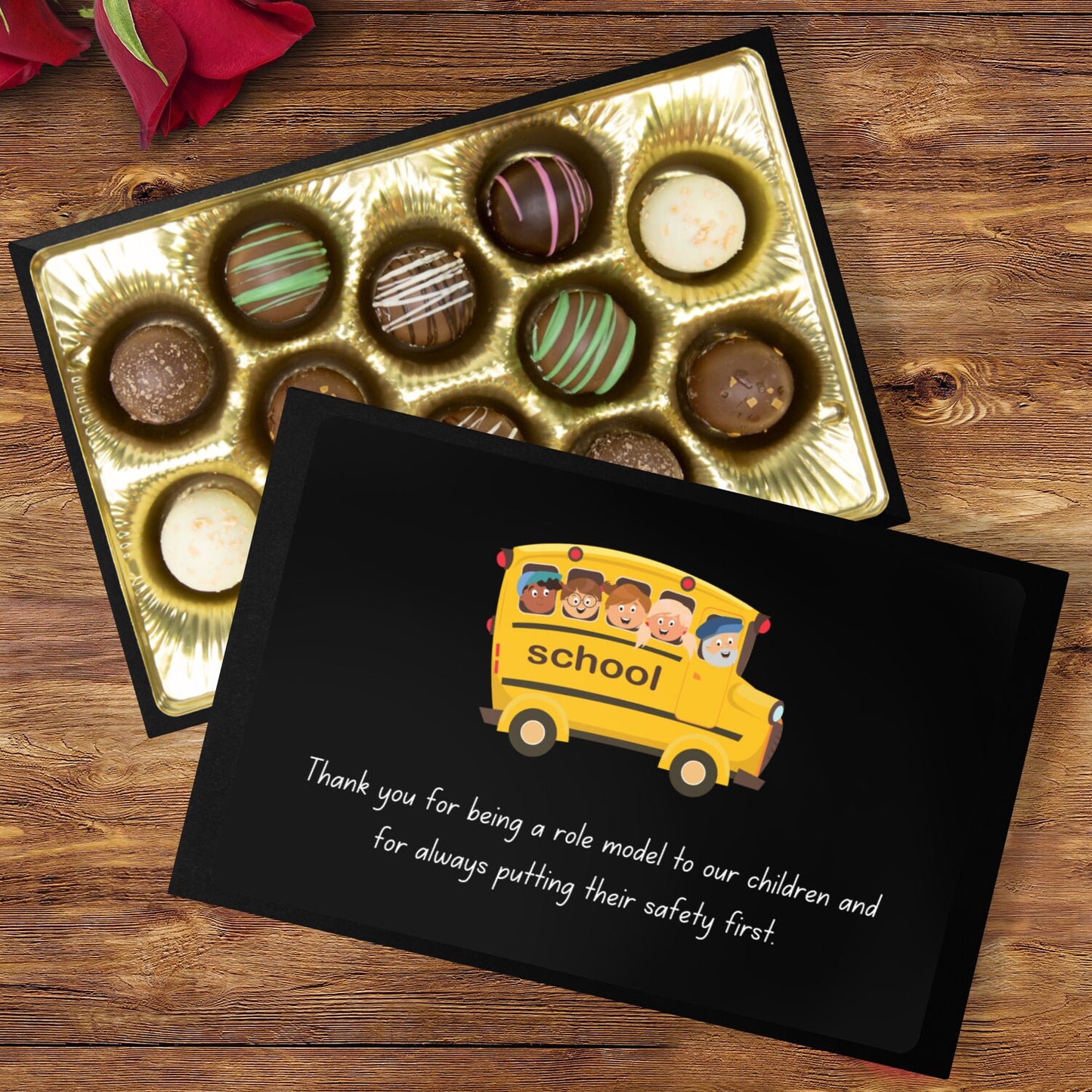 Chocolate Truffles School Bus Driver Gift, Gift for Bus Driver, Retirement Gift for Bus Driver, Bus Driver Appreciation Gift