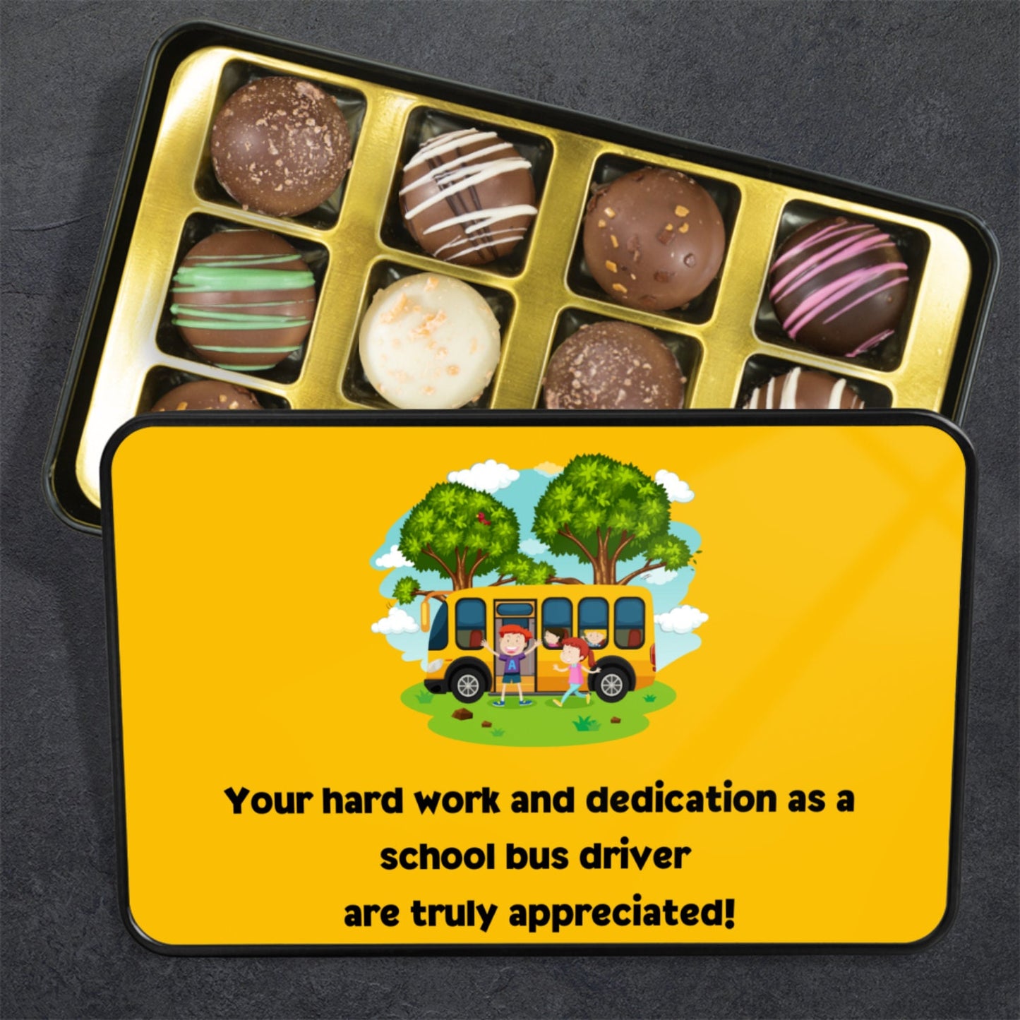 Chocolate Truffles School Bus Driver Gift, Chocolate Favor, Chocolate Box, Retirement Gift for Bus Driver, Bus Driver Appreciation