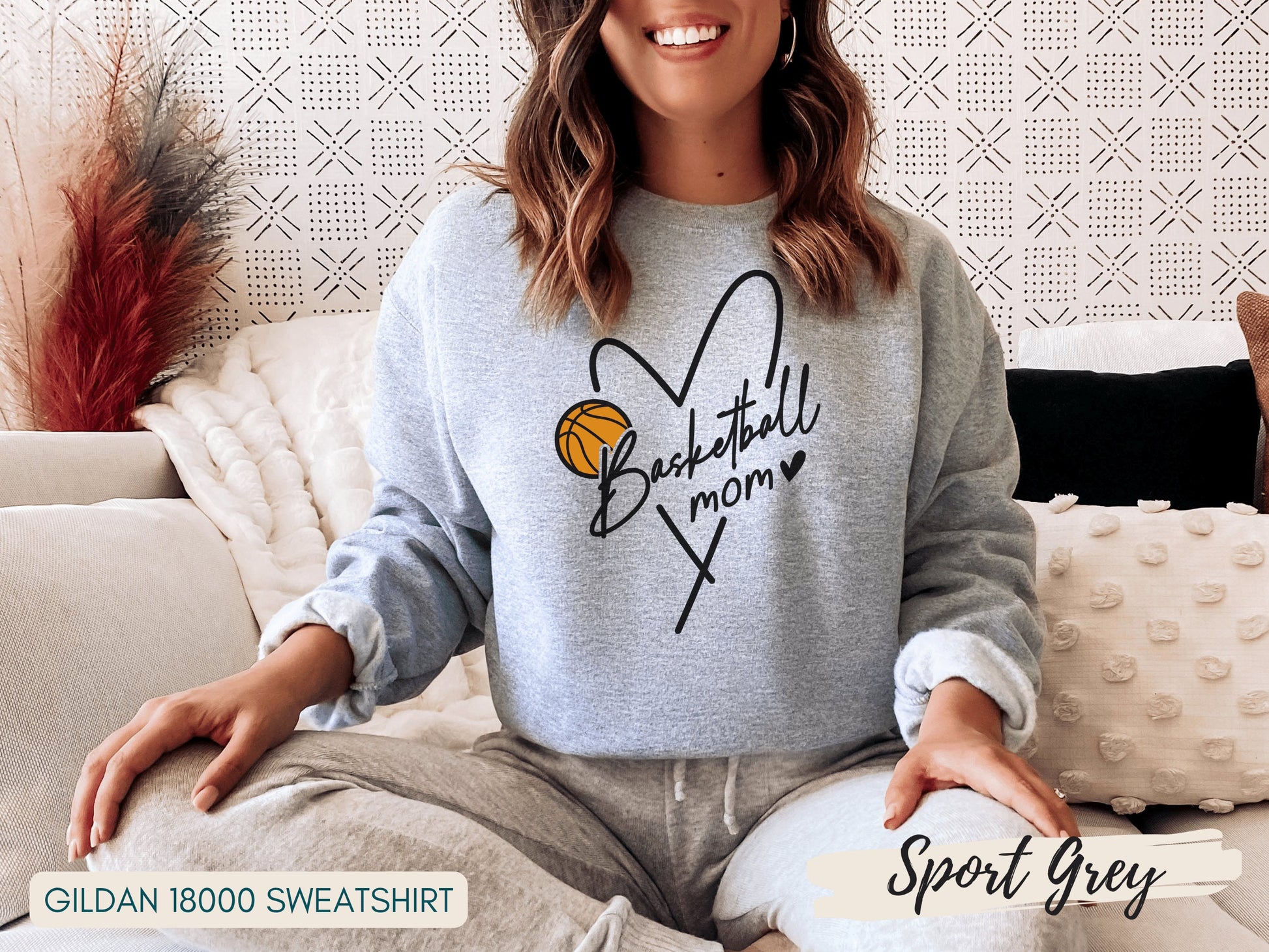 Basketball Mom Sweatshirt, Basketball Mom Shirt, Mom Sweatshirt, Mother's Day Gift, Sport Mom Gift - Mardonyx Sweatshirt S - Sweatshirt / White