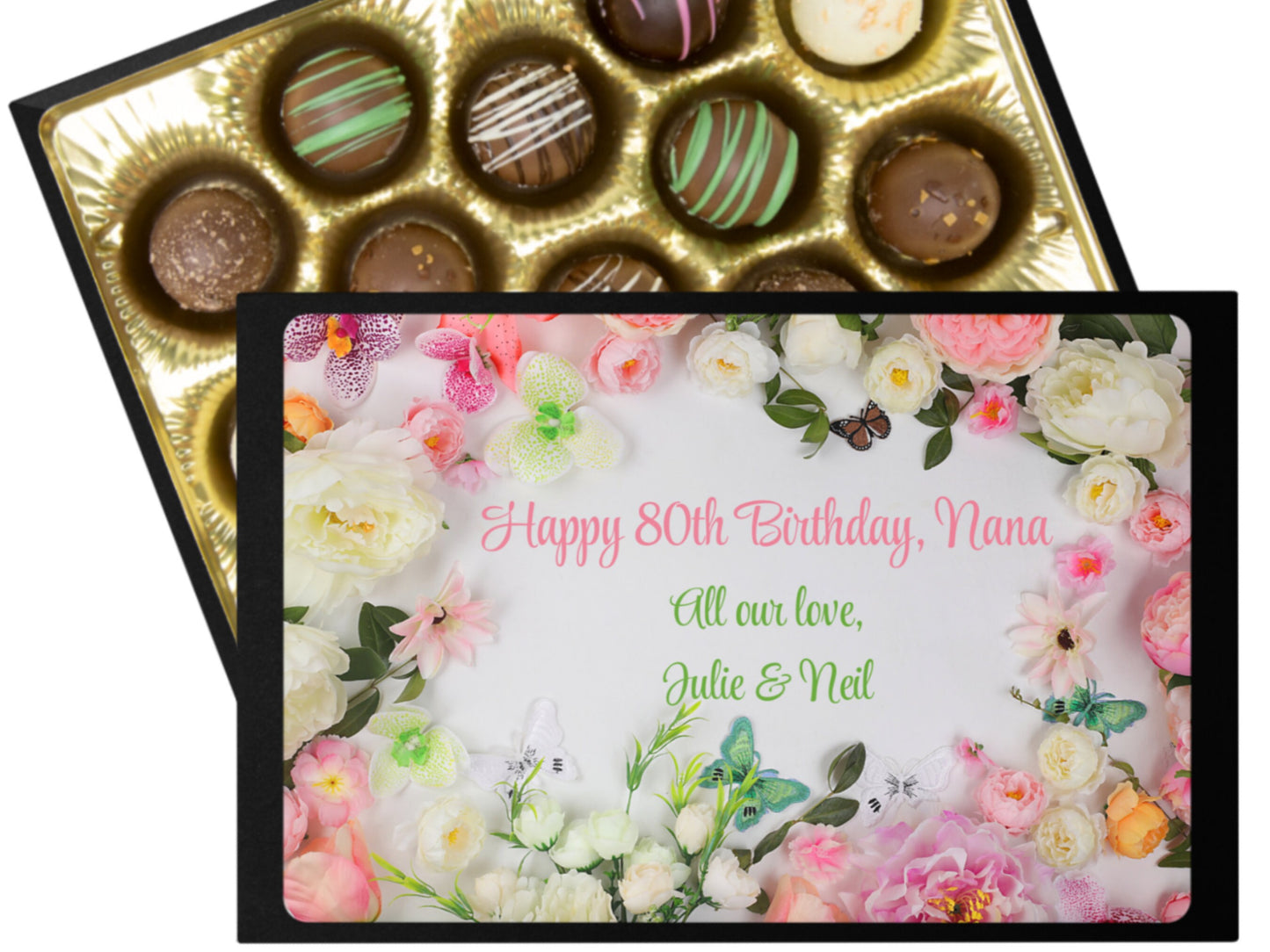 Birthday Gift for Women, Chocolate Gift Box, Dark Chocolate, Chocolate Truffles Personalized Gift Box,Custom Birthday Gift