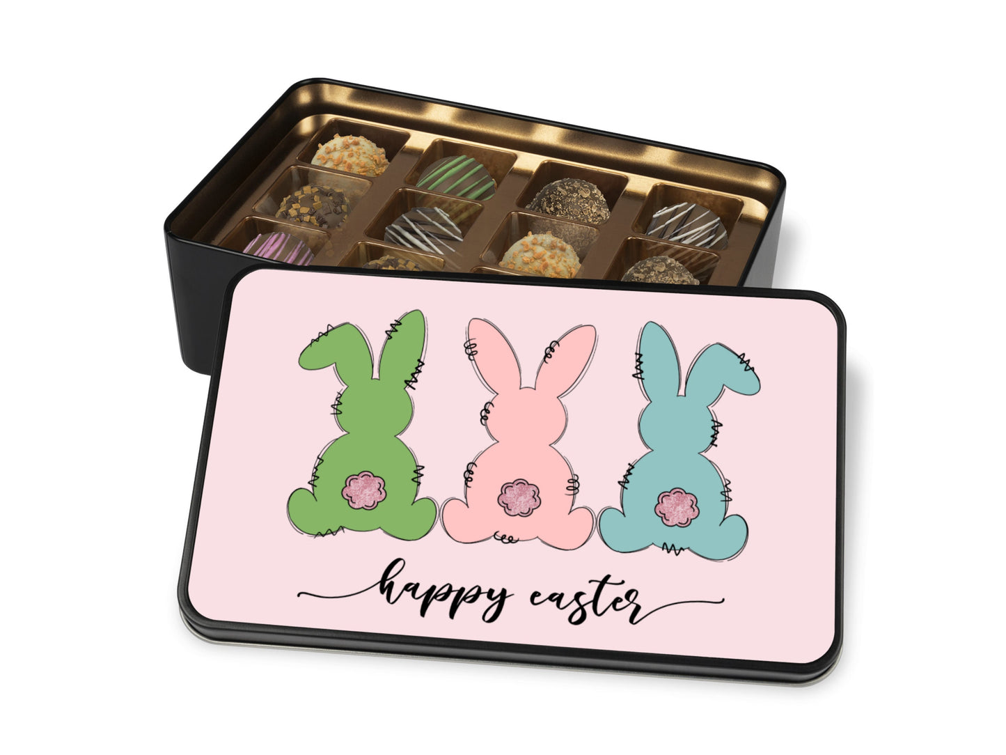 Easter Chocolate Truffles, Easter Basket Stuffers,Chocolate Gift Box, Keepsake Tin,Chocolate Box, Artisan Chocolate, Dark Chocolate Favors