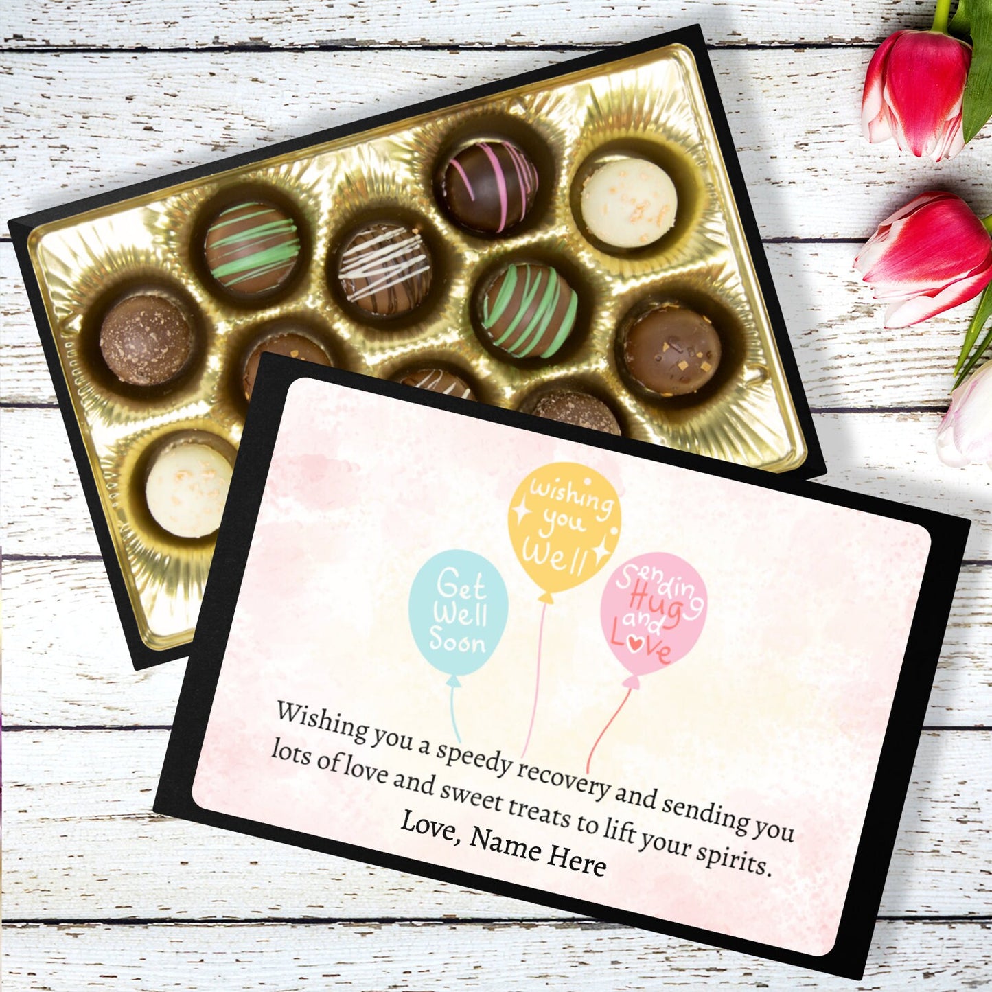 Get Well Soon Gift, Thinking of You, Care Package, Chocolate Box, Chocolate Truffles Gift,Recovery Gift, Surgery Gift