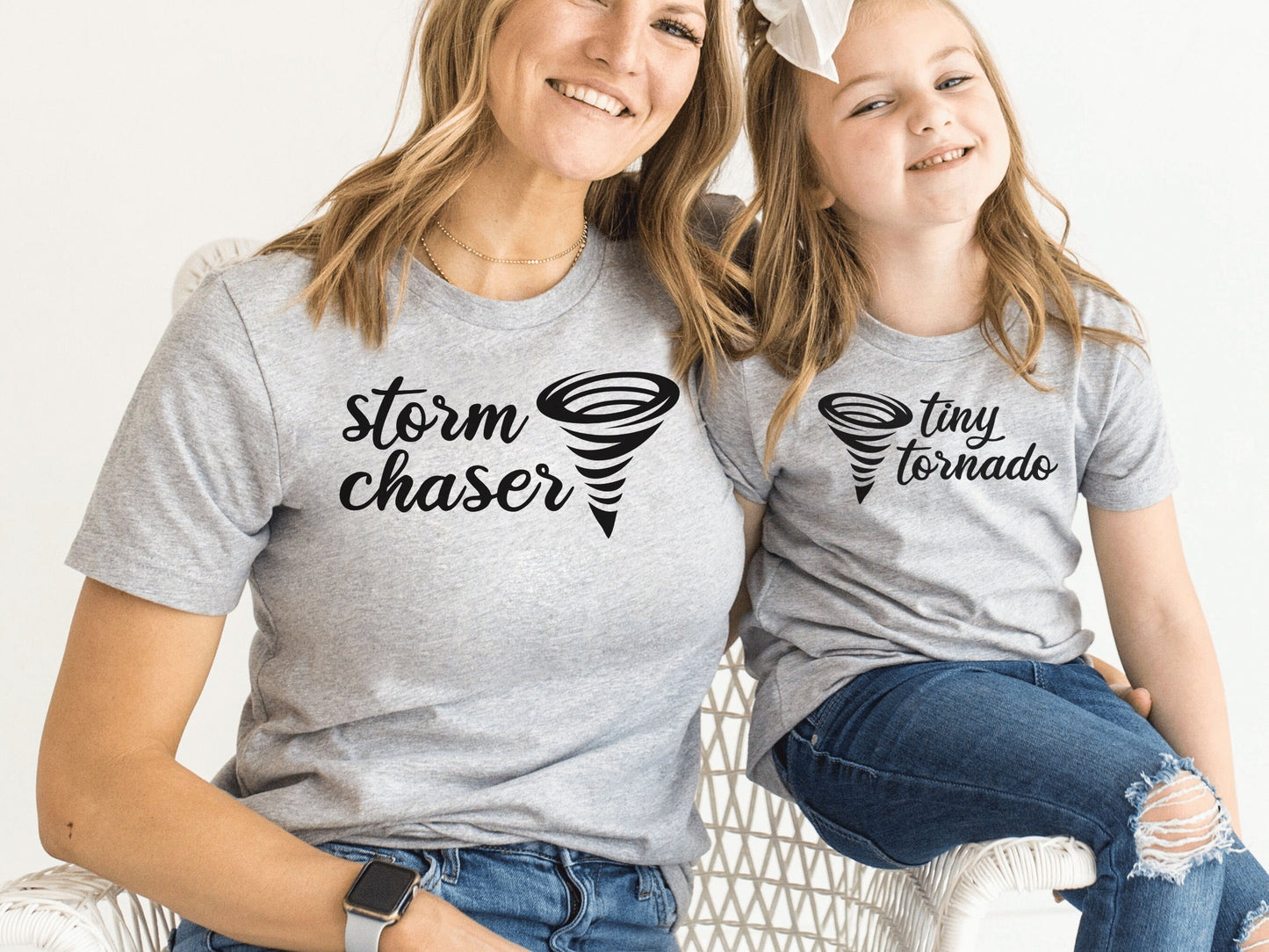 Matching Mom and Kids Shirts, Mother Daughter Matching Shirts, Tornado Chaser Tiny Tornado, Mother's Day Gift, Matching Storm Family Shirts - Mardonyx T-Shirt