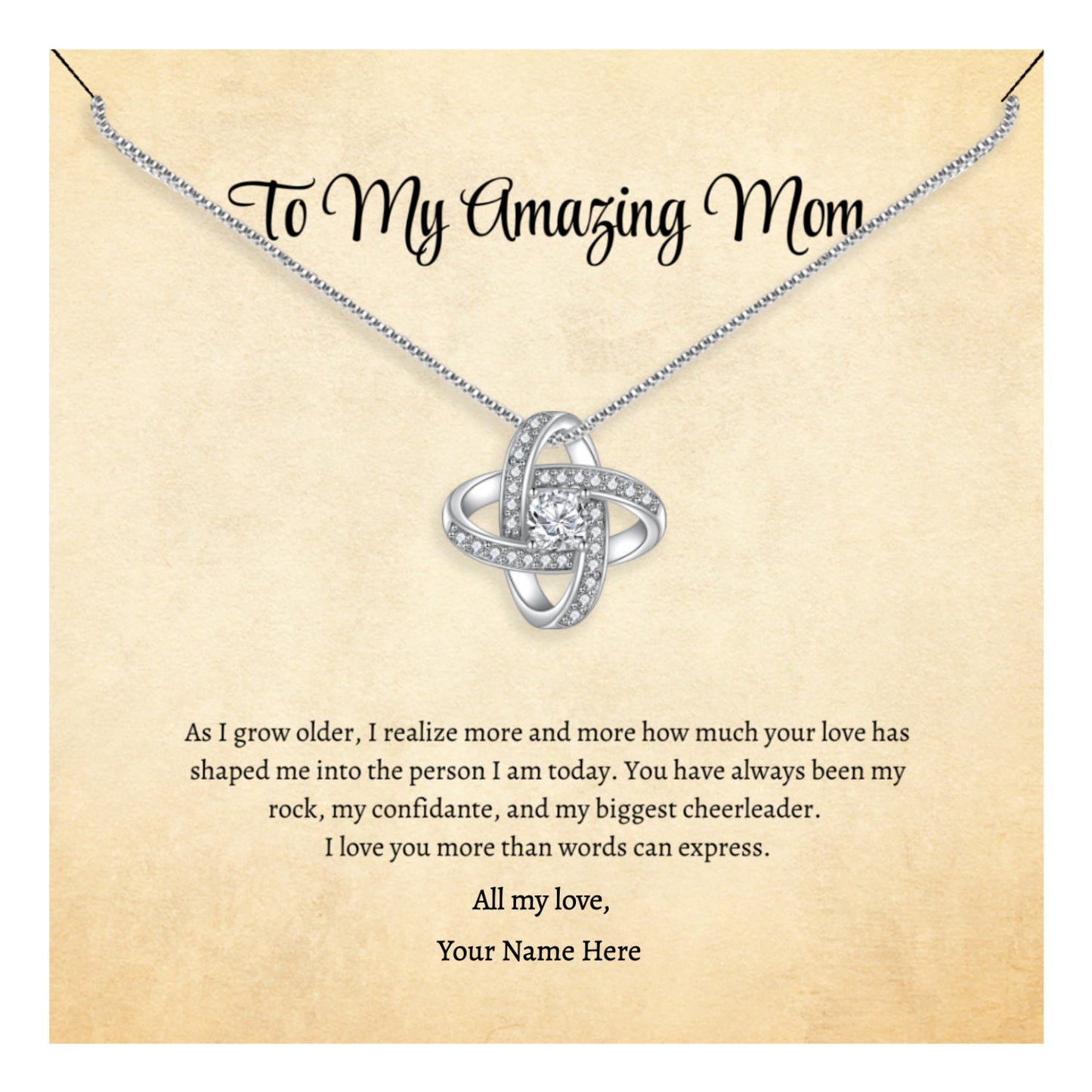 Necklace for Mom, Mom Necklace, Gift for Mom, Mama Necklace, To My Mom Necklace, Mommy Necklace, Necklace with Message Card