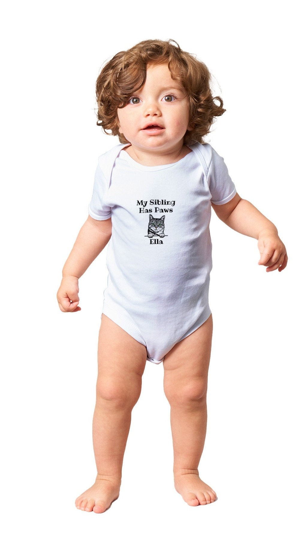 Personalized My Sibling Has Paws Cat Breed Baby Bodysuit, Custom Cat Bodysuit, Cat Mom Gift