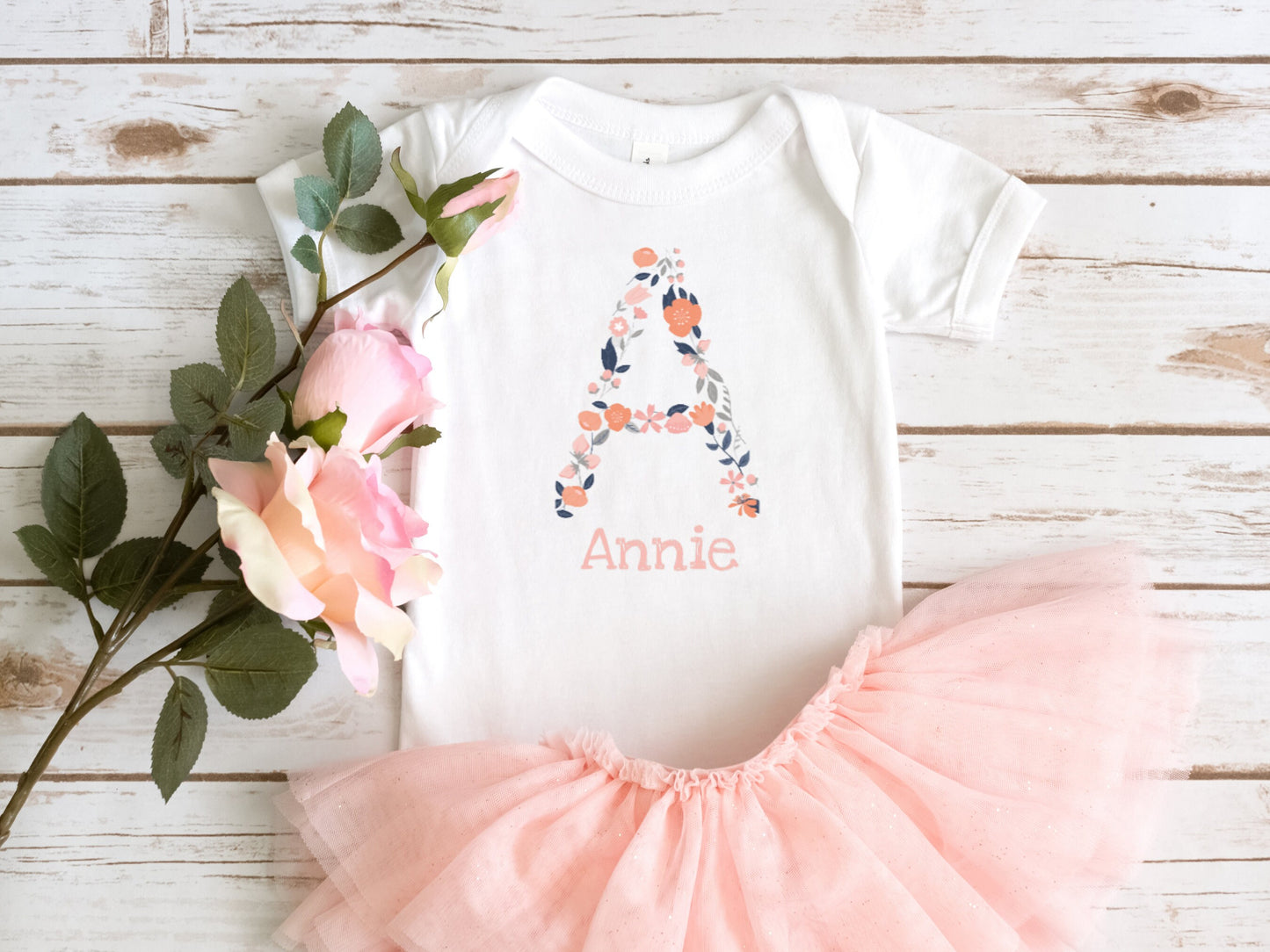 Personalized Baby Girl Bodysuit, Custom Newborn Girl Clothing, Baby Girl Gift, Baby Shower Gift