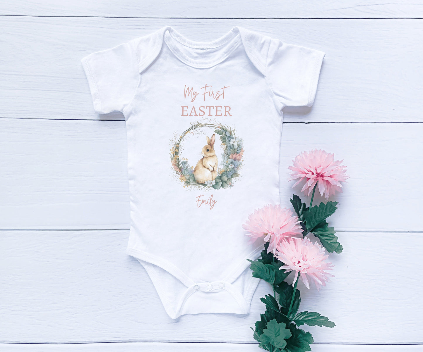 Personalized Baby Easter Outfit, Easter Baby Girl Outfit, My First Easter Bodysuit, Baby Custom Onesie, Baby Girl Easter Onesie, Custom Text