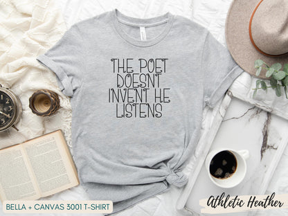 Poet Shirt, Literary Shirt, Library Shirt, Librarian Shirt, A Poet Listens Sweatshirt, Bookish Shirt, Literature Shirt, Book Lover Gift