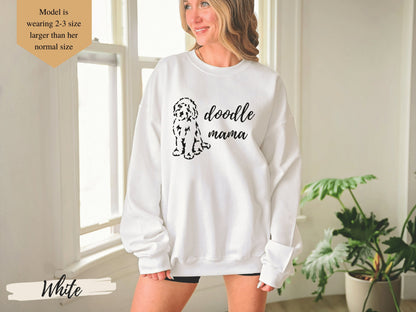 Doodle Mama Sweatshirt, Funny Sweatshirt, Graphic Sweatshirt, Gift for Her, Goldendoodle, Labradoodle, Dog Mom, Doodle Sweatshirt - Mardonyx Sweatshirt Black / Unisex - Small