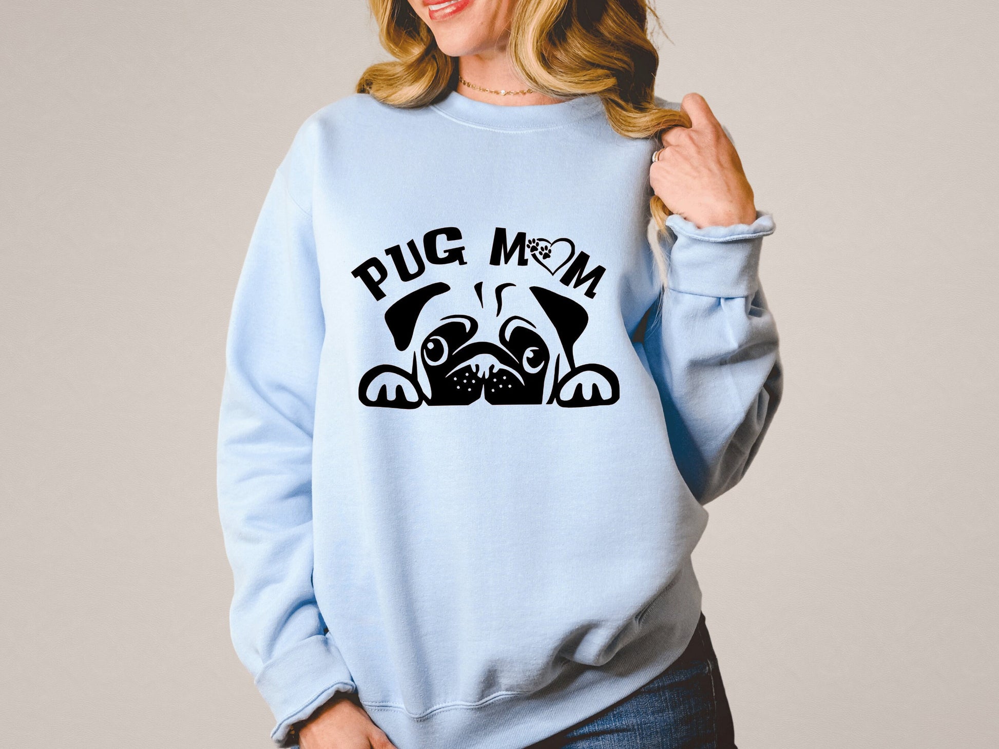 Pug Dog Sweatshirt, Pup Mom Sweatshirt, Pug Mama Sweatshirt, Dog Lover Gift, Pup Mom Shirt, Pug Lover