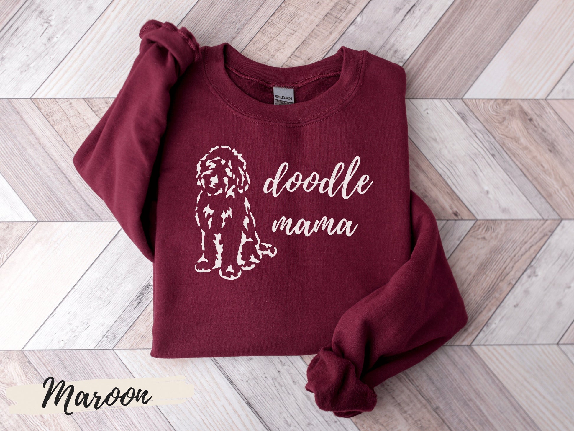 Doodle Mama Sweatshirt, Funny Sweatshirt, Graphic Sweatshirt, Gift for Her, Goldendoodle, Labradoodle, Dog Mom, Doodle Sweatshirt - Mardonyx Sweatshirt Light Blue / Unisex - Small