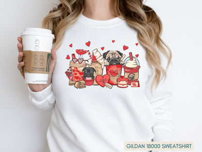 Pug Valentine Shirt, Pug Lover Gift for Valentine's Day, Black Pug