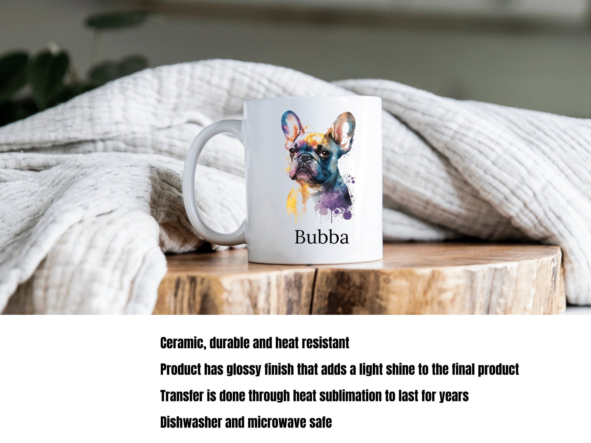 French Bulldog Mug, Personalized Dog Mug, French Bulldog Art, French Bulldog Gift, Frenchie Bulldog, Dog Dad Mug, Dog Mom Coffee Mug - Mardonyx Mug