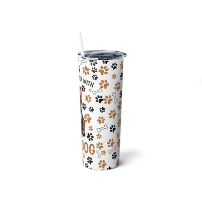 Life is Better with a French Bulldog Skinny Steel Tumbler with Straw, 20oz