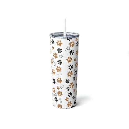 Life is Better with a French Bulldog Skinny Steel Tumbler with Straw, 20oz