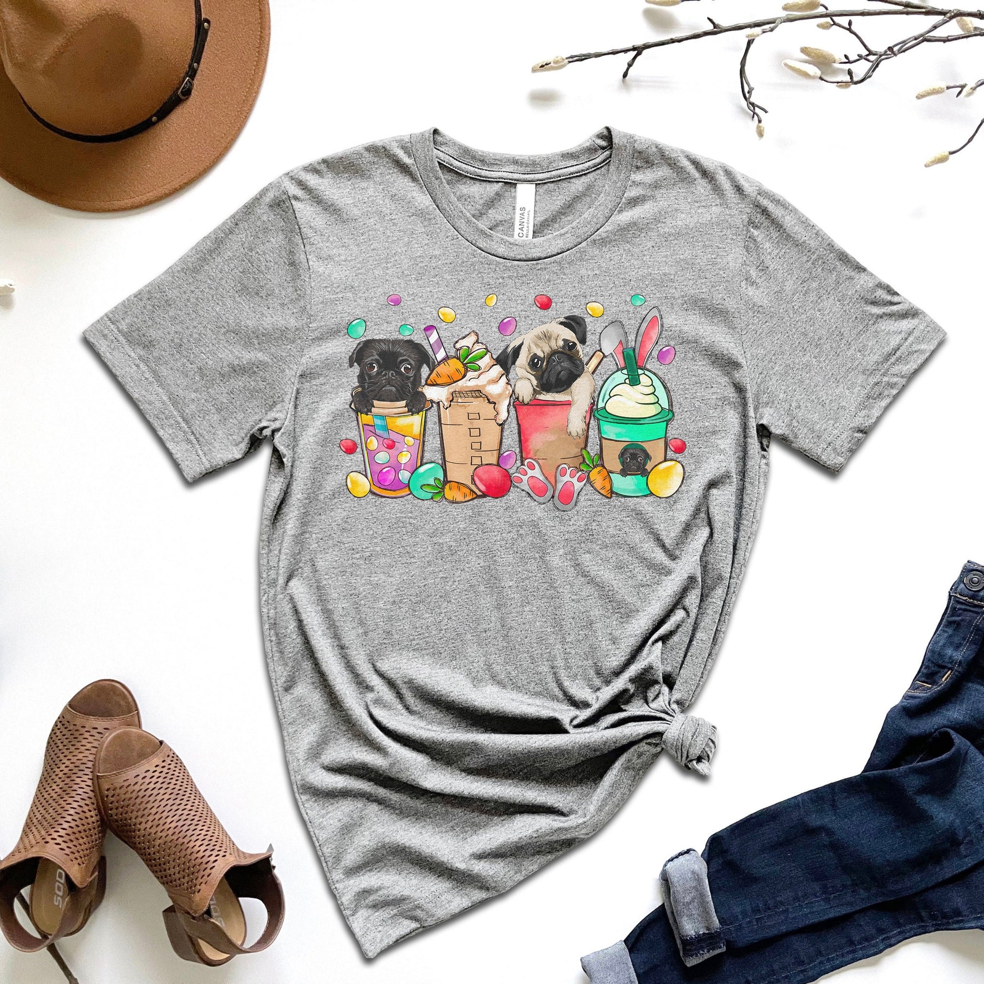 Easter Pug T-Shirt, Pug Lover Shirt, Easter Gift for Pug Mom, Gift From Dog, Womens Easter Shirt, Pug Lover Gift, Pug Mama Shirt