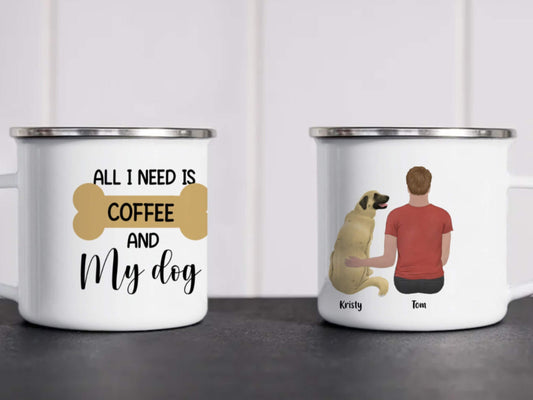 Personalized Dog Mug, Funny Dog Quote Mug. Dog Breed Mug, Enamel Camping Mug