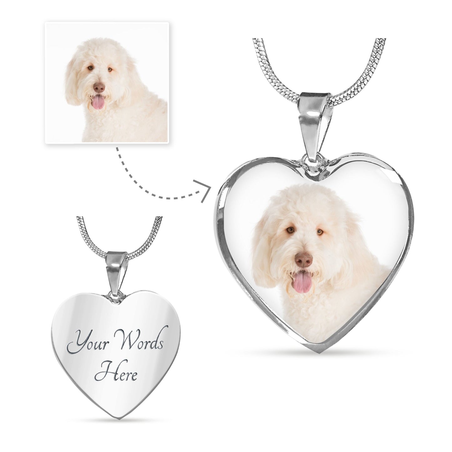 Dog Mom Necklace, Pet Photo Necklace Personalized, Custom Gift for Pet Lover, Dog Lover Gift, Dog Mom Gift, Custom Pet Necklace - Mardonyx Jewelry Luxury Necklace (.316 Surgical Steel)