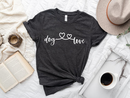 Dog Mom Tshirt, Dog Love Heart Shirt, Dog Mom Gift, Dog Mom Tee, Dog TShirt for Women - Mardonyx T-Shirt Black Heather / S