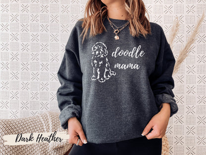 Doodle Mama Sweatshirt, Funny Sweatshirt, Graphic Sweatshirt, Gift for Her, Goldendoodle, Labradoodle, Dog Mom, Doodle Sweatshirt - Mardonyx Sweatshirt Navy / Unisex - Small